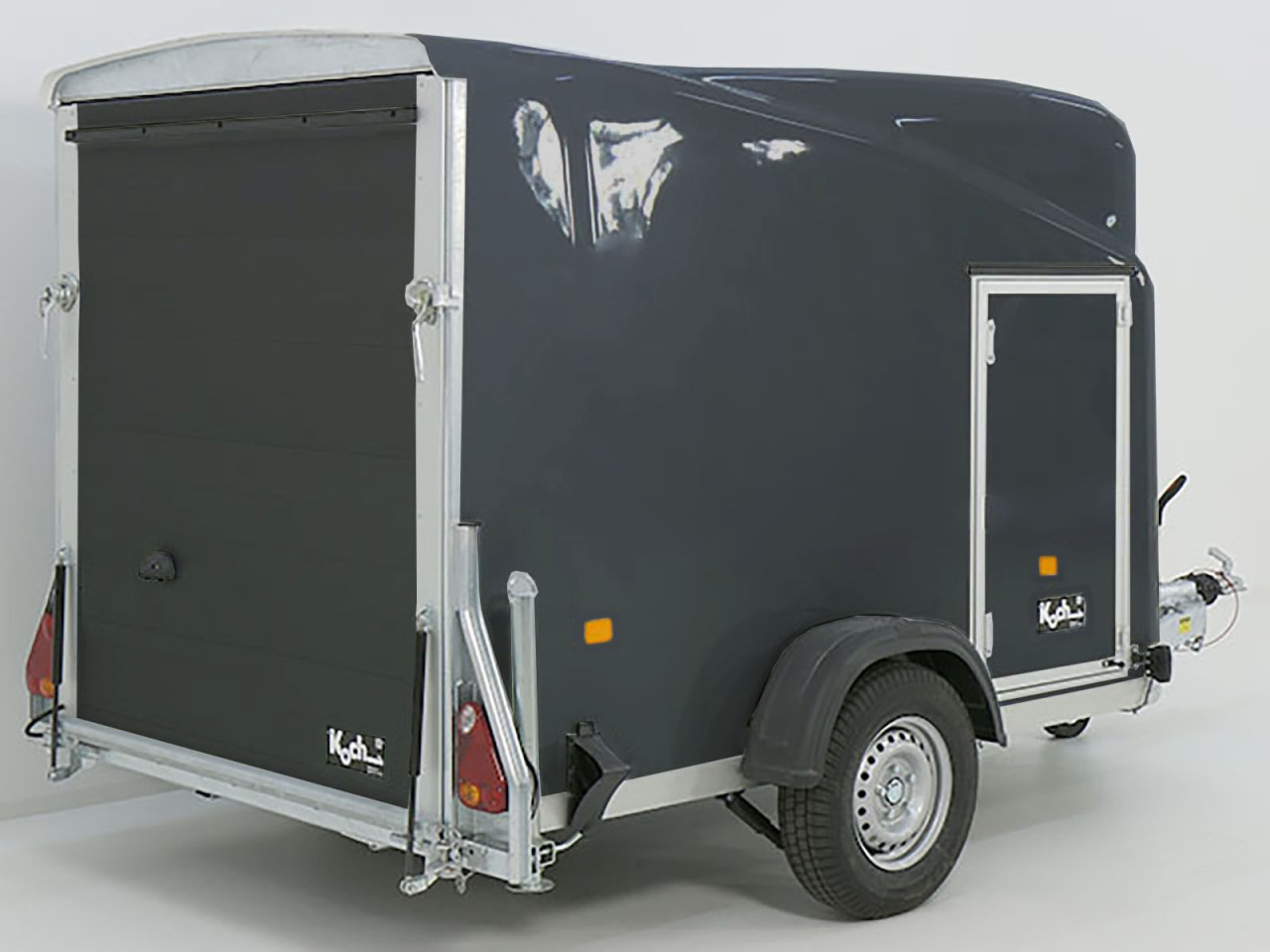 Debon Kofferanhänger Cargo 1300 Vollpoly 150 x 290 cm Höhe 160 cm, Tür, grau