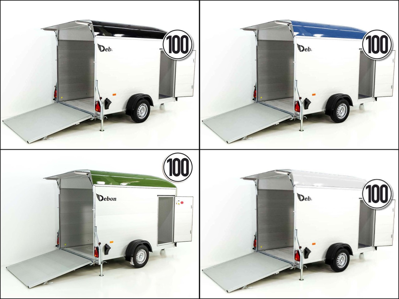 Debon Kofferanhänger C400 164 x 315 cm Höhe 200 cm 1,3t, Alu, Polybug, Tür