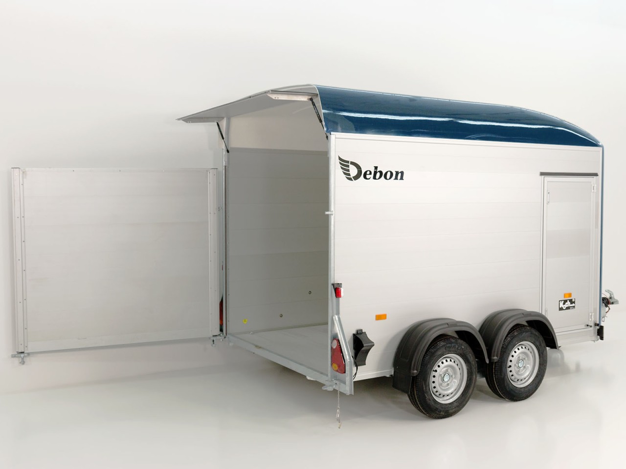 Debon Kofferanhänger C500 164 x 300 cm Höhe 200 cm 2,6t, Alu, Polybug, Tür, blau