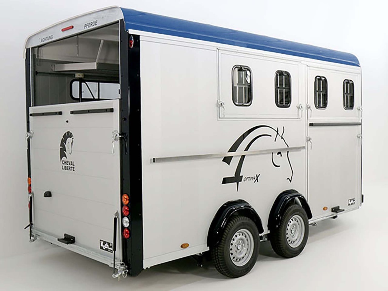 Cheval Liberte Pferdeanhänger Maxi 4, 4 Pferde, Pullman-Fahrwerk, 100 km/h, blau