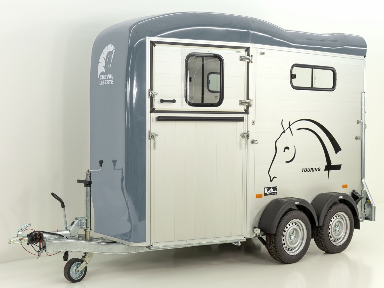 Cheval Liberte Pferdeanhänger Touring One 1,5er, Pullman-Fahrwerk, Frontausstieg, grau