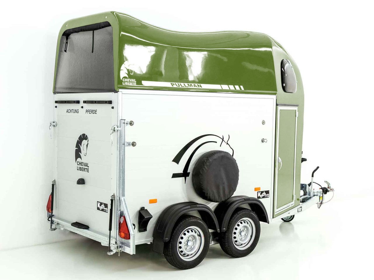 Cheval Liberte Pferdeanhänger GOLD One 1,5er, Pullman-Fahrwerk, olivgrün