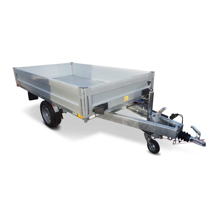 Trailo PKW-Anhänger Heckkipper RWK2515-13E, 1350 kg, Ladefläche 2,54 x 1,47 m - Elektrische Pumpe