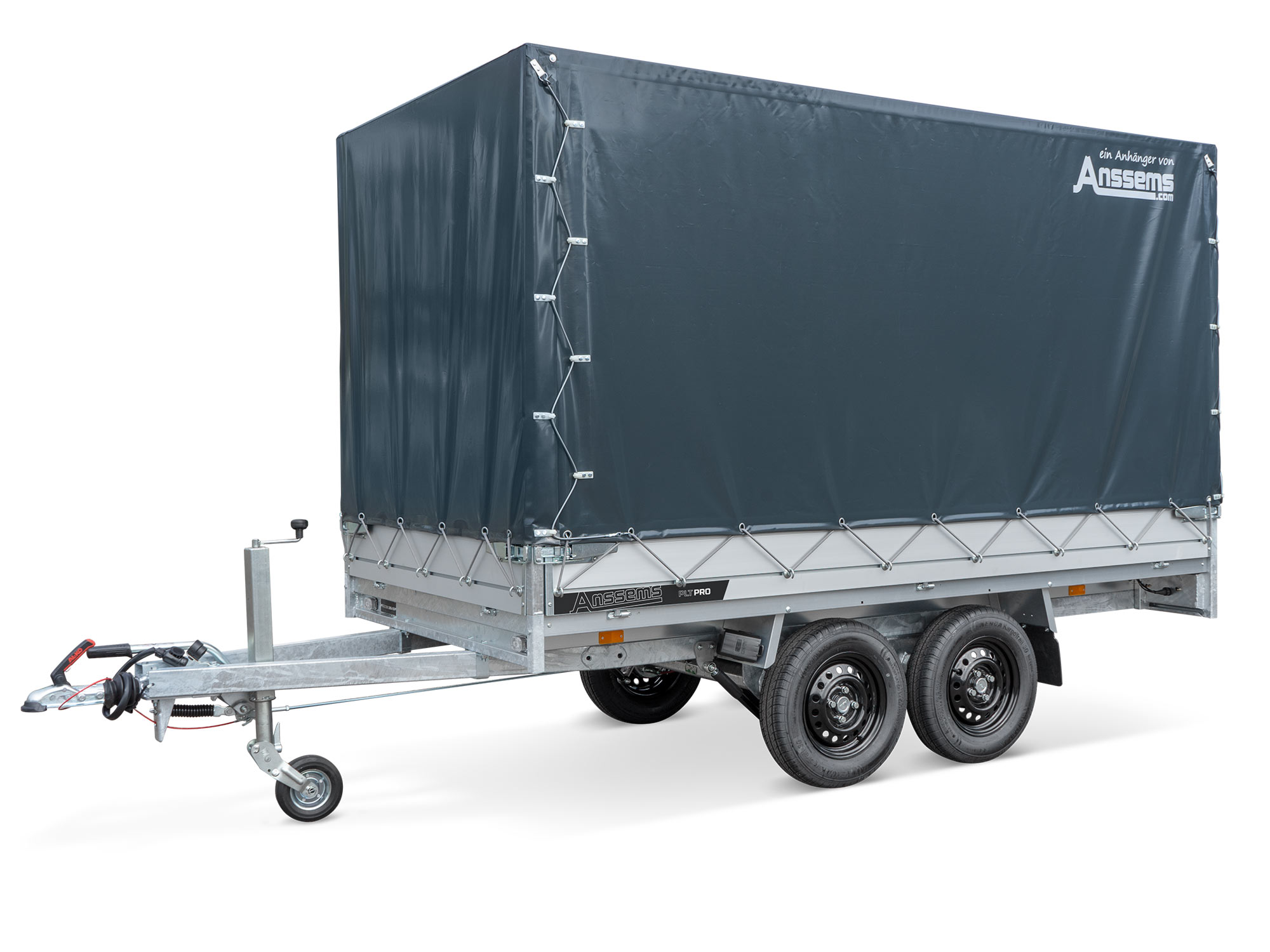 Anssems PKW-Anhänger Hochlader Alu PLT-2 PRO 2000 kg, Ladefläche 3,30 x 1,80 m mit Plane 1,80 m