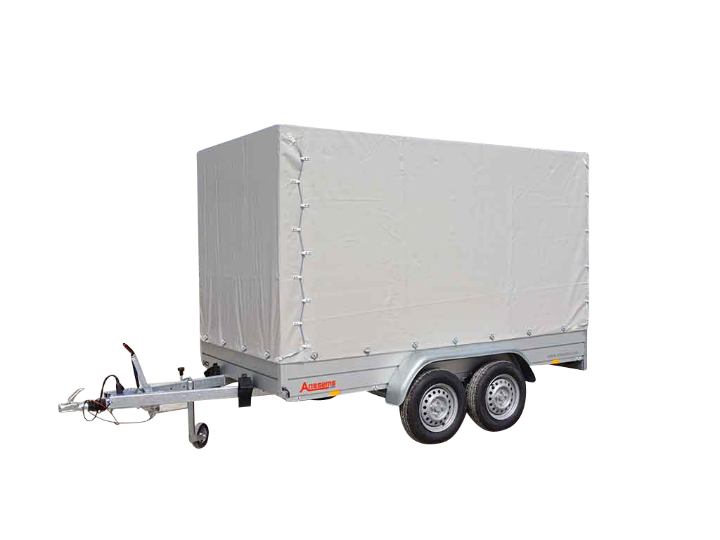 Anssems PKW-Anhänger Tieflader Alu GTT 2000 kg, Ladefläche 3,01 x 1,51 m - mit Planenaufbau 1,80 m grau