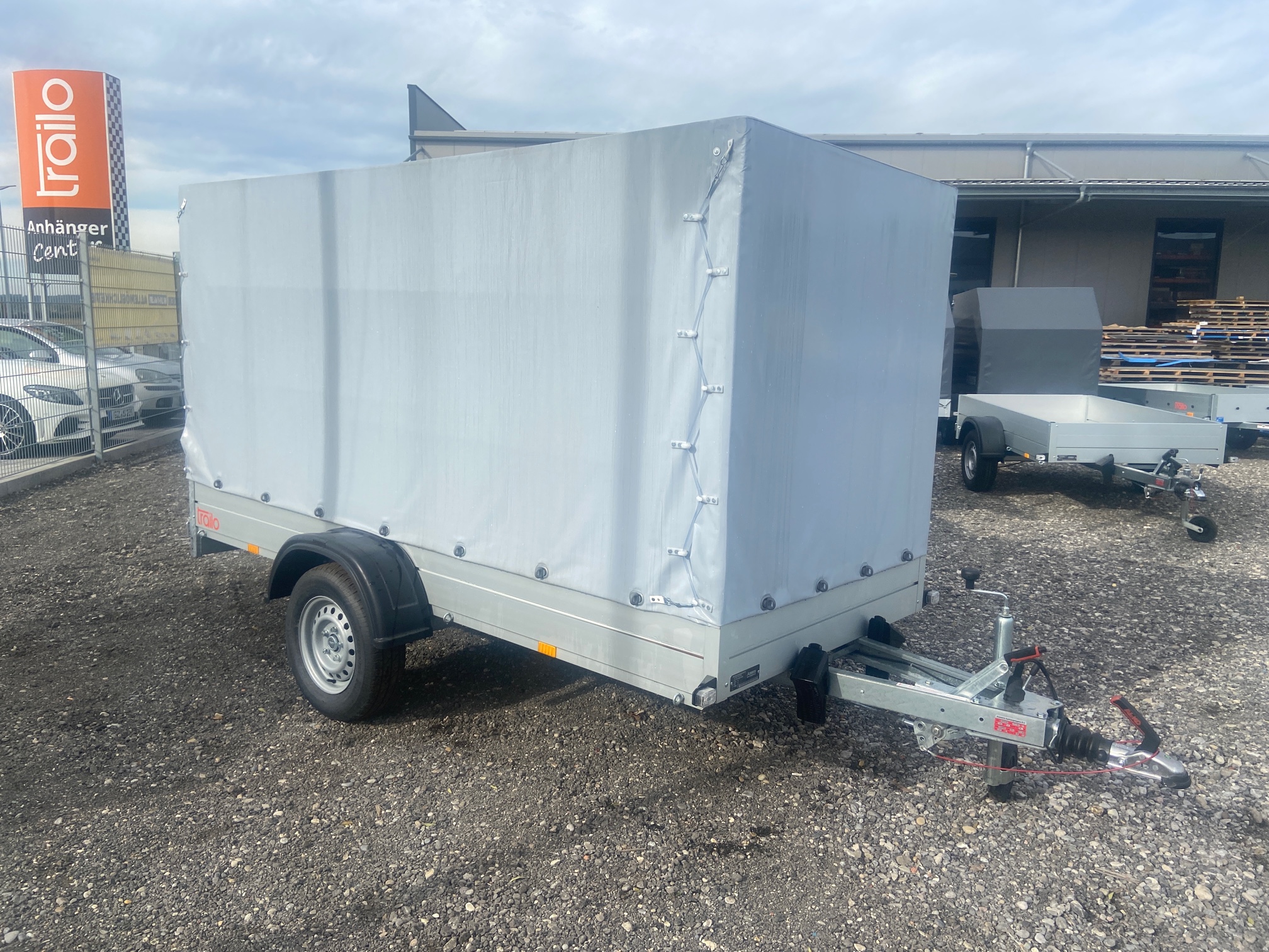 Anssems PKW-Anhänger Tieflader Alu 1200 kg, Ladefläche 3,01 x 1,26 m - mit Planenaufbau 1,50 m