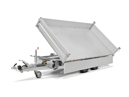 Humbaur HTK 3500.37 H-Drive P Parabelfeder 3-Seitenkipper 3500 kg, Ladefläche 3630 mm x 1855 mm, Elektro + Handhydraulik