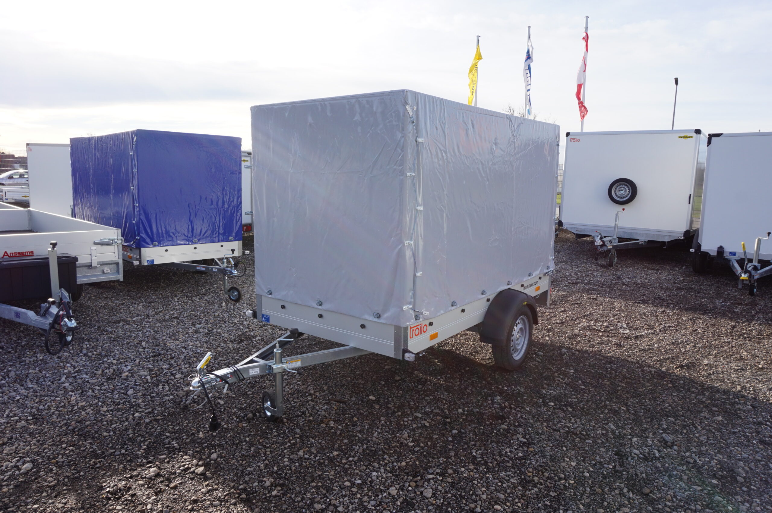Humbaur Tieflader Startrailer H 752513 750 kg ungebremst Ladefläche 2,51 x 1,31 m mit Plane 1,60 m grau