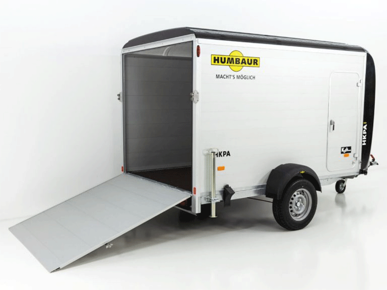 Humbaur Kofferanhänger HKPA 1,5t, Alu, Polybug, Seitentür, 12 Zoll