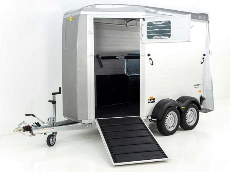 Humbaur Pferdeanhänger Notos Alu 2700 S, silber, Frontausstieg